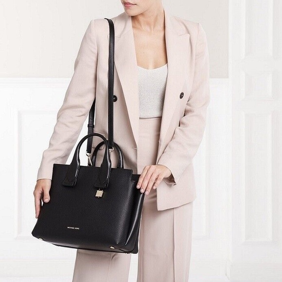 MICHAEL KORS Large Rollins Pebbled Leather Satchel - Picture 3 of 16